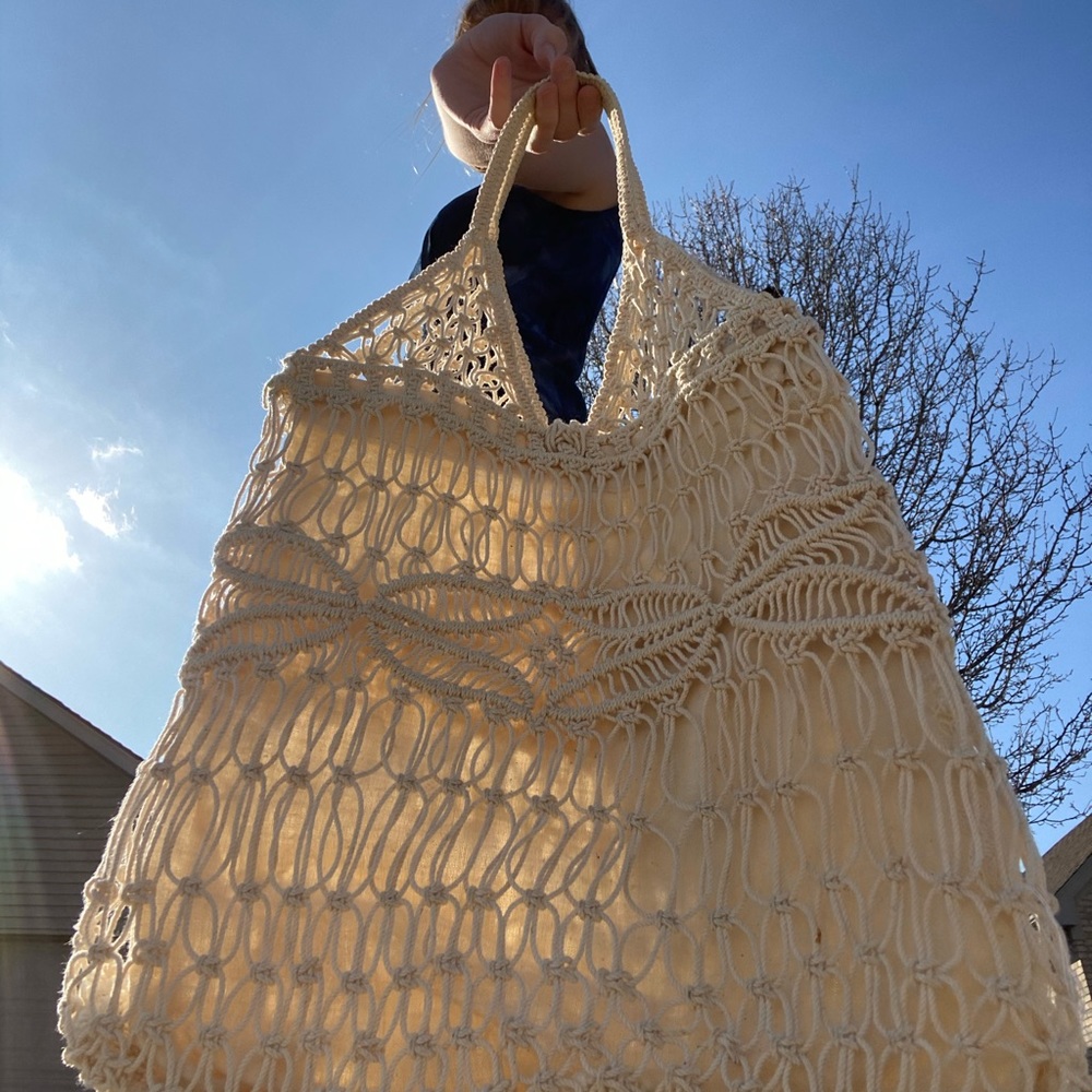 Vintage purse macrame beach warm vibes